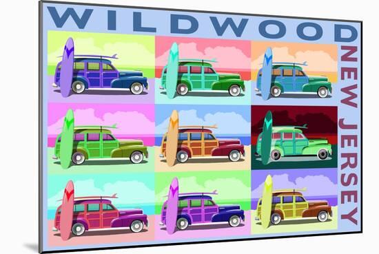 Wildwood, New Jersey - Woody Pop Art-Lantern Press-Mounted Art Print