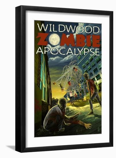 Wildwood, New Jersey - Zombie Apocalypse-Lantern Press-Framed Art Print