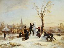 The Village Snowman, 1853-Wilhelm Alexander Meyerheim-Framed Stretched Canvas
