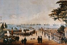 Commodore Perry Lands in Japan to Meet the Imperial Commissioners at Yokohama, 8th March 1854-Wilhelm Heine-Framed Giclee Print