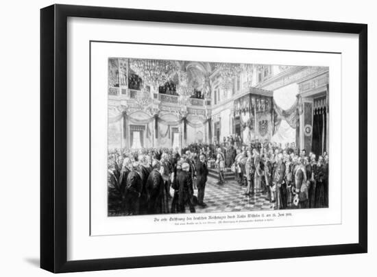 Wilhelm II and the Ministers at the Opening of the Reichstag (25 June 188), 1900-null-Framed Giclee Print