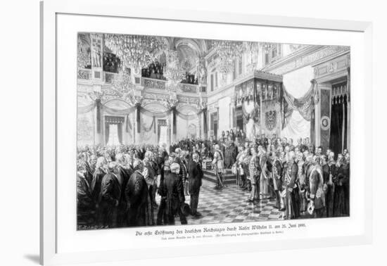 Wilhelm II and the Ministers at the Opening of the Reichstag (25 June 188), 1900-null-Framed Giclee Print