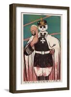 Wilhelm II German Emperor Removes His Mask to Reveal the Skull Underneath-Paul Iribe-Framed Art Print