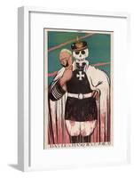 Wilhelm II German Emperor Removes His Mask to Reveal the Skull Underneath-Paul Iribe-Framed Art Print