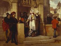 Faust and Mephistopheles Waiting for Gretchen at the Cathedral Door-Wilhelm Koller-Framed Giclee Print