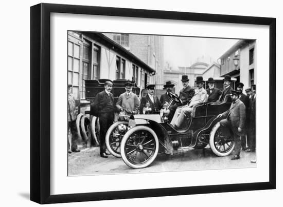 Wilhelm Maybach in a Mercedes, 1903-null-Framed Photographic Print