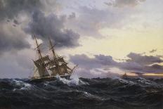 Sailing Vessels in a Stormy Sea, 1879-Wilhelm Melbye-Framed Giclee Print