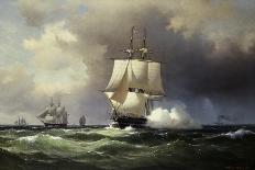 Sailing Vessels in a Stormy Sea, 1879-Wilhelm Melbye-Giclee Print