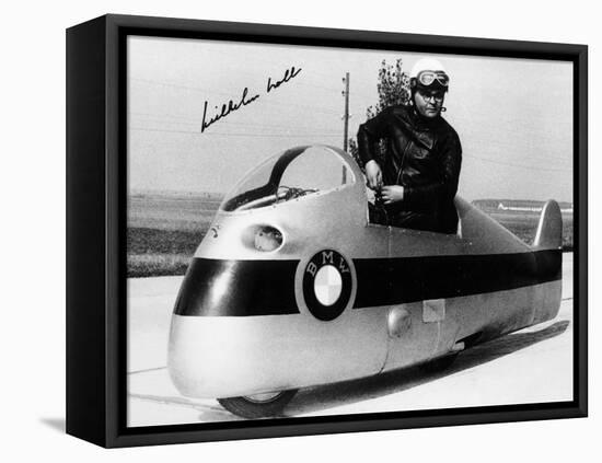 Wilhelm Noll on a 500cc Bmw Motorcycle, 1955-null-Framed Stretched Canvas