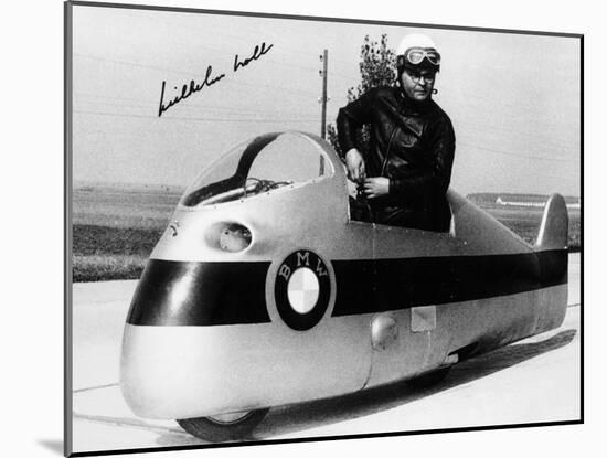Wilhelm Noll on a 500cc Bmw Motorcycle, 1955-null-Mounted Photographic Print