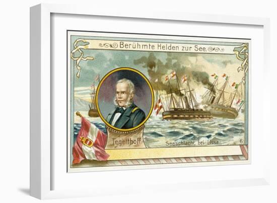 Wilhelm Von Tegetthof, Austrian Admiral, and the Battle of Lissa, 1866-null-Framed Giclee Print