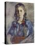 Wilhelmine with Hair in Braids, 1922-Lovis Corinth-Stretched Canvas
