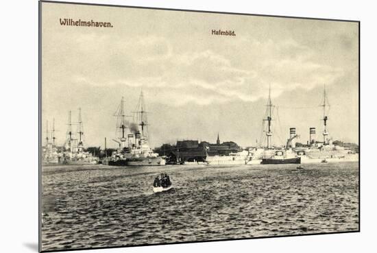 Wilhelmshafen Niedersachsen, Kriegsschiffe Im Hafen-null-Mounted Giclee Print