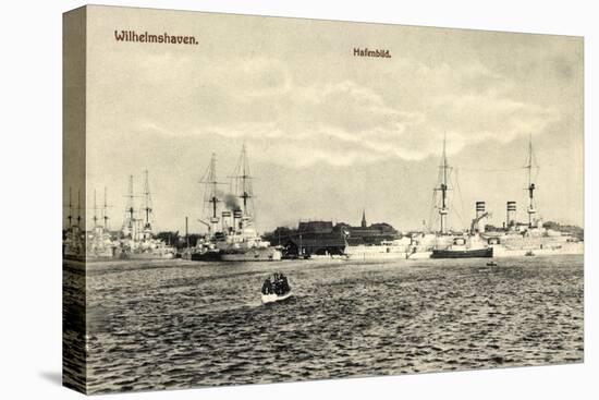 Wilhelmshafen Niedersachsen, Kriegsschiffe Im Hafen-null-Stretched Canvas