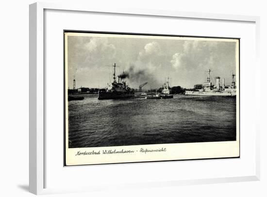 Wilhelmshaven, Blick Zum Hafen, Kriegsschiffe-null-Framed Giclee Print