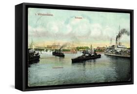 Wilhelmshaven Nordsee,Dampfer Im Hafen, Torpedoboote-null-Framed Stretched Canvas