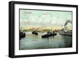 Wilhelmshaven Nordsee,Dampfer Im Hafen, Torpedoboote-null-Framed Giclee Print