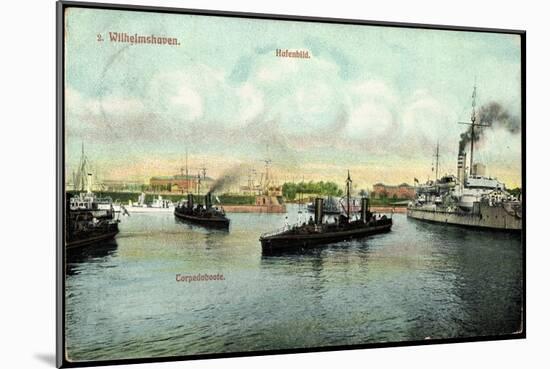 Wilhelmshaven Nordsee,Dampfer Im Hafen, Torpedoboote-null-Mounted Giclee Print