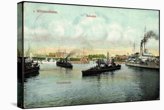 Wilhelmshaven Nordsee,Dampfer Im Hafen, Torpedoboote-null-Stretched Canvas