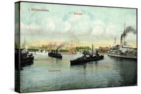 Wilhelmshaven Nordsee,Dampfer Im Hafen, Torpedoboote-null-Stretched Canvas