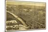 Wilkes-Barre, Pennsylvania - Panoramic Map-Lantern Press-Mounted Art Print