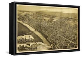 Wilkes-Barre, Pennsylvania - Panoramic Map-Lantern Press-Framed Stretched Canvas