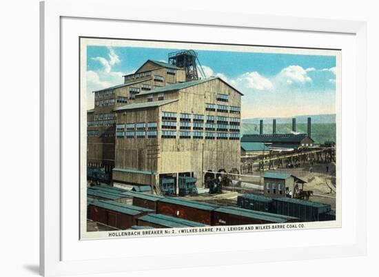 Wilkes-Barre, Pennsylvania - Trains at Lehigh and Wilkes-Barre Coal Company-Lantern Press-Framed Premium Giclee Print