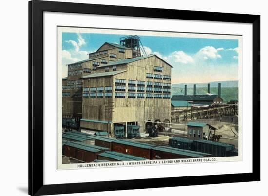 Wilkes-Barre, Pennsylvania - Trains at Lehigh and Wilkes-Barre Coal Company-Lantern Press-Framed Premium Giclee Print