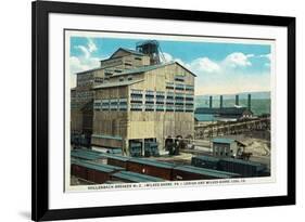 Wilkes-Barre, Pennsylvania - Trains at Lehigh and Wilkes-Barre Coal Company-Lantern Press-Framed Premium Giclee Print