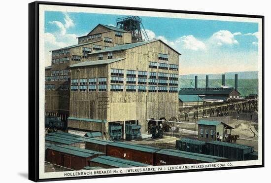 Wilkes-Barre, Pennsylvania - Trains at Lehigh and Wilkes-Barre Coal Company-Lantern Press-Framed Stretched Canvas