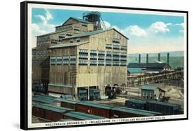 Wilkes-Barre, Pennsylvania - Trains at Lehigh and Wilkes-Barre Coal Company-Lantern Press-Framed Stretched Canvas