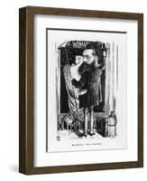 Wilkie Collins English Novelist: a Satire on His Popular Novel the Woman in White-F. Waddy-Framed Art Print