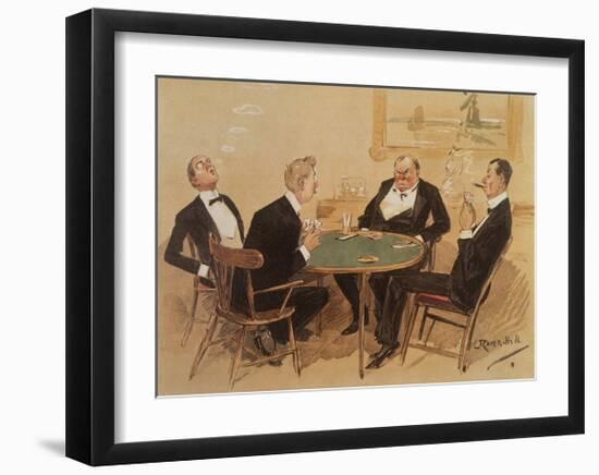 Will Dummy Go Spades?-Leonard Raven-Hill-Framed Premium Giclee Print