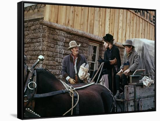 Will Penny by Tom Gries with Charlton Heston and Joan Hackett, 1967 (photo)-null-Framed Stretched Canvas