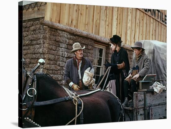 Will Penny by Tom Gries with Charlton Heston and Joan Hackett, 1967 (photo)-null-Stretched Canvas