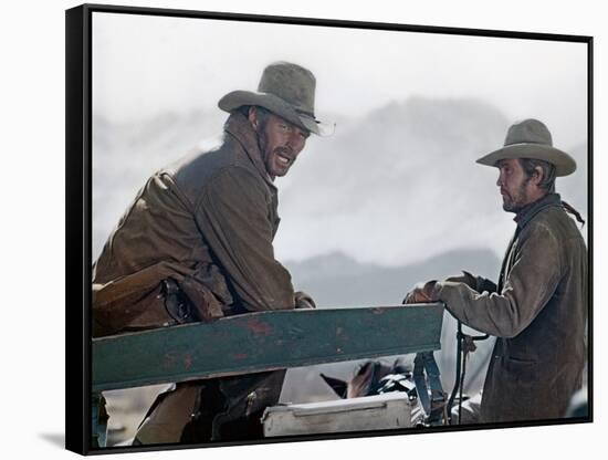 Will Penny by Tom Gries with Charlton Heston and Lee Majors, 1967 (photo)-null-Framed Stretched Canvas