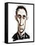 Will Self - colour caricature-Neale Osborne-Framed Stretched Canvas