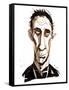 Will Self - colour caricature-Neale Osborne-Framed Stretched Canvas