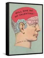 Will She Be My Valentine, Phrenology-null-Framed Stretched Canvas