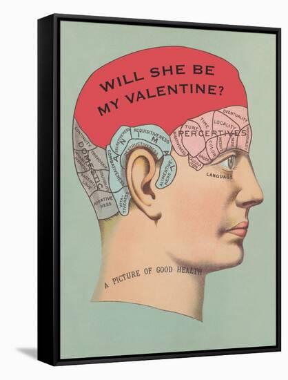 Will She Be My Valentine, Phrenology-null-Framed Stretched Canvas