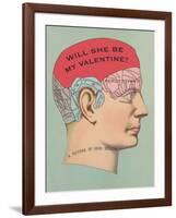 Will She Be My Valentine, Phrenology-null-Framed Art Print