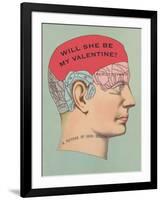 Will She Be My Valentine, Phrenology-null-Framed Art Print