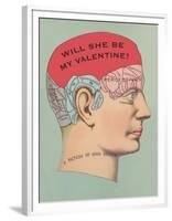 Will She Be My Valentine, Phrenology-null-Framed Art Print