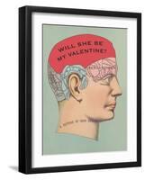Will She Be My Valentine, Phrenology-null-Framed Art Print