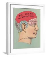 Will She Be My Valentine, Phrenology-null-Framed Art Print