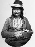 Native American Silversmith from Navajo Tribe Sitting with His Wares-Will Soule-Mounted Photographic Print