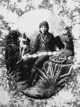 Native American Silversmith from Navajo Tribe Sitting with His Wares-Will Soule-Mounted Photographic Print