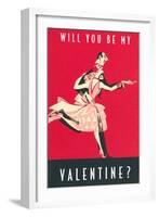 Will You Be My Valentine, Dancing Couple-null-Framed Art Print