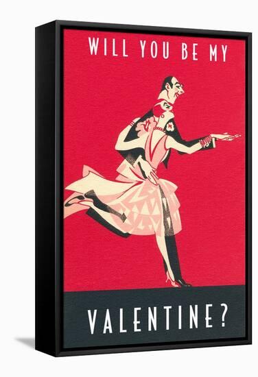 Will You Be My Valentine, Dancing Couple-null-Framed Stretched Canvas