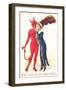 Will You Be My Valentine, Devil and Lady in Tall Hat-null-Framed Art Print